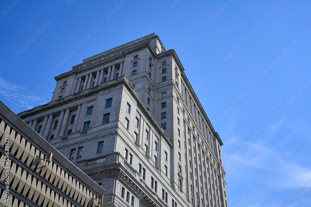A view of the Sun Life building, Dorchester Square in central Montréal