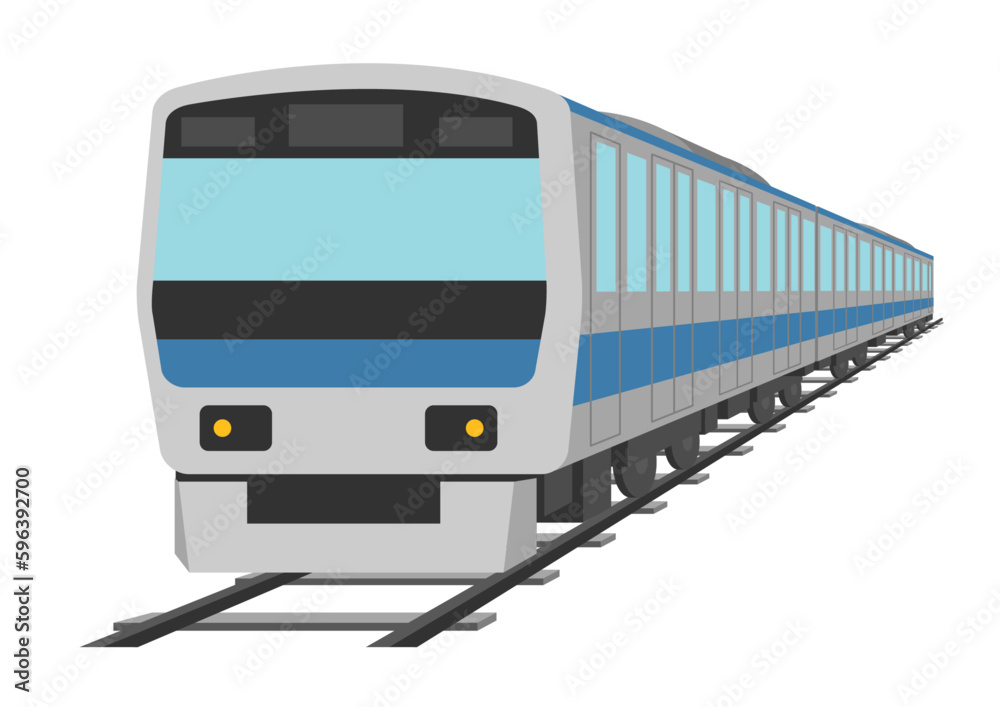 線路を走る電車のイラスト_1
線路を走る電車のイラスト_1
