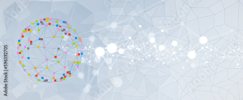 Abstract Artificial intelligence. Cloud computing. Machine learning. Technology web background. Virtual concept
