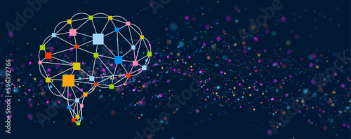 Abstract Artificial intelligence. Cloud computing. Machine learning. Technology web background. Virtual concept