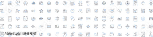 Professional contacts line icons collection. Nerking, Connections, Colleagues, Referrals, Collaboration, Alliances, Partnerships vector and linear illustration. Generative AI