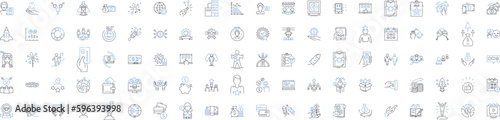Revenue forecasting line icons collection. Sales, Projections, Predictions, Forecasting, Anticipation, Estimates, Analysis vector and linear illustration. Trends,Assumptions,Expectations Generative AI