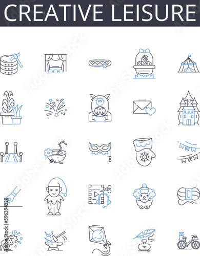 Creative leisure line icons collection. Breaking, Anchor, Current, Broadcast, Headline, Bulletin, Coverage vector and linear illustration. Reporter,Live,Exclusive outline signs set Generative AI