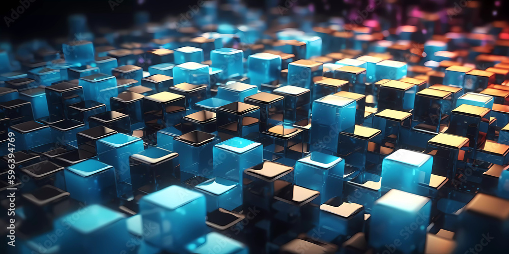 Obraz premium High-tech 3D abstract background of cubes