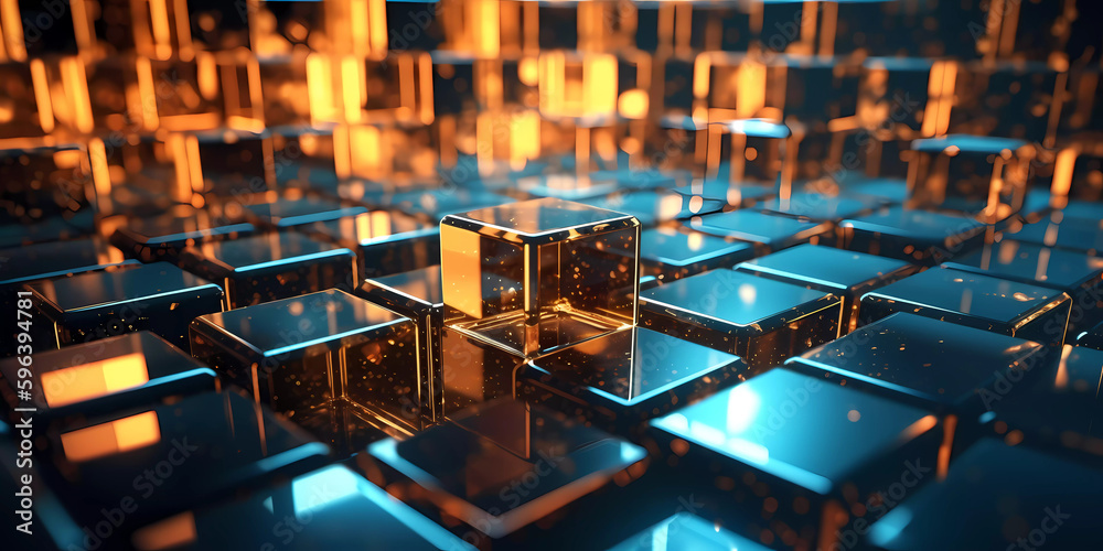 High-tech 3D abstract background of cubes High-tech 3D abstract background of cubes