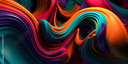 3D abstract backgrounds  wave forms  multi color
