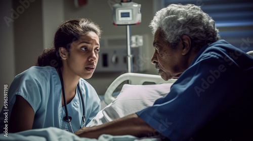 Wallpaper Mural A nurse administering medication to a patient in a hospital room - ai generative Torontodigital.ca