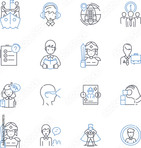 Subscriber pleasure line icons collection. Gratification, Delight, Joy, Contentment, Satisfaction, Bliss, Ecstasy vector and linear illustration. Pleasure,Enjoyment,Happiness outline Generative AI
