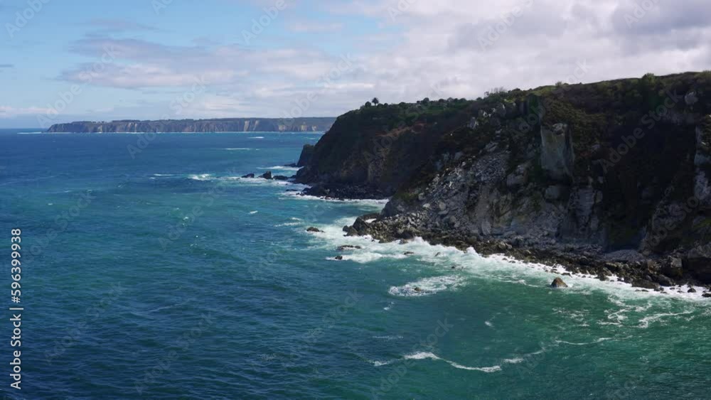 Slomotion of the waves breaking against the cliffs of northern Spain, Asturias. Slomotion of the waves breaking against the cliffs of northern Spain, Asturias.