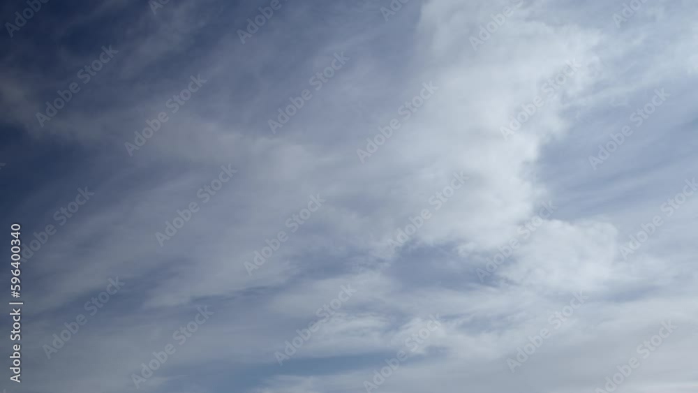 White, transparent clouds move steadily in the blue sky, background. Video timelapse. White, transparent clouds move steadily in the blue sky, background. Video timelapse.