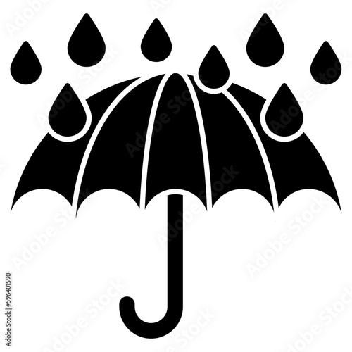 Conceptualizing flat design icon of rainshade 