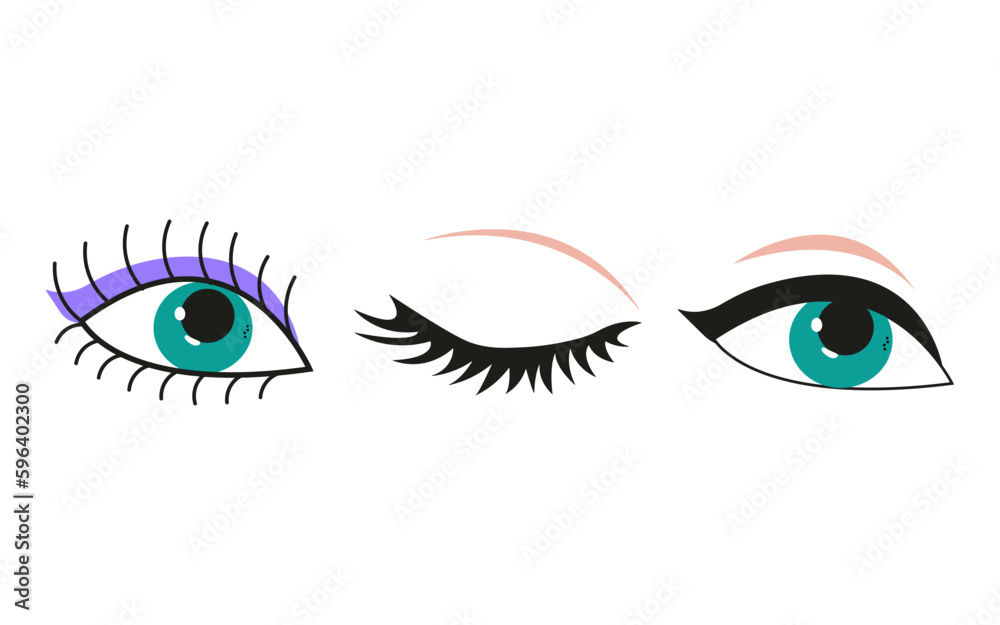 Collection, set of symbols and associations of feminism Eyes. Women's rights day, international women's day. Collection, set of symbols and associations of feminism Eyes. Women's rights day, international women's day.