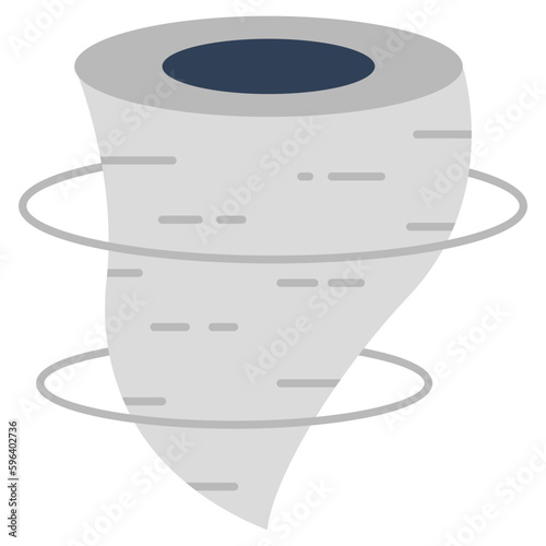 A flat design icon of typhoon 
