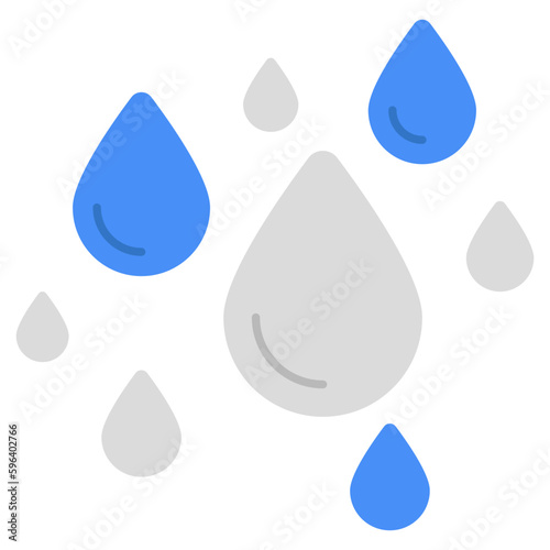 An icon design of raindrops