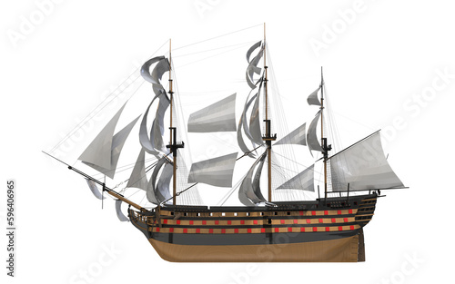 ship isolated on white background