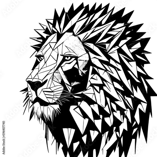 Lion Head Mascot Logo isolated on white background Vector Template Illustration