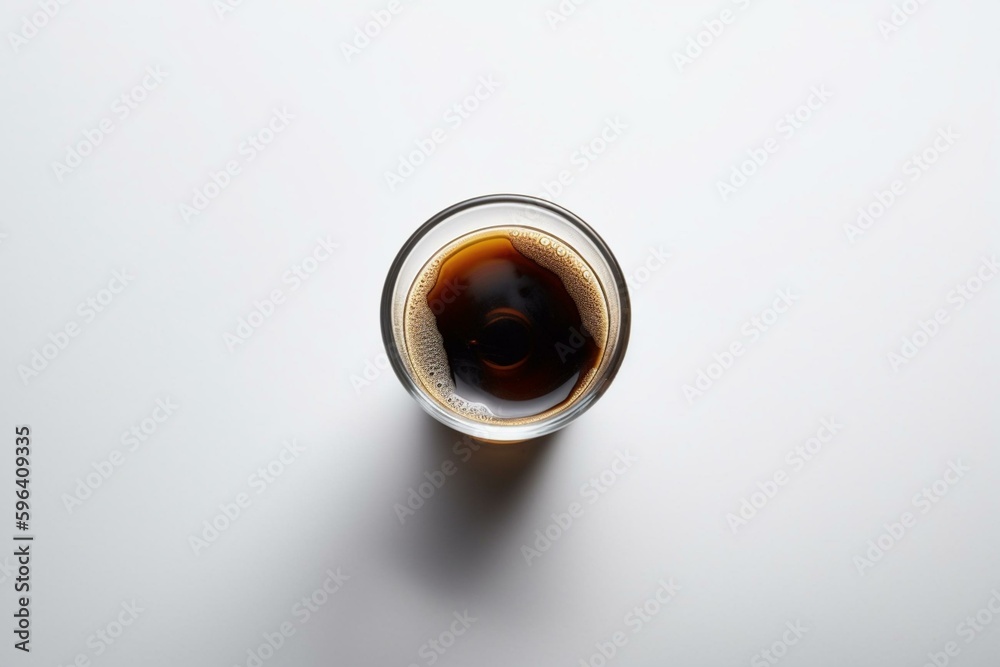 A single shot of espresso on a white background. Generative AI A single shot of espresso on a white background. Generative AI