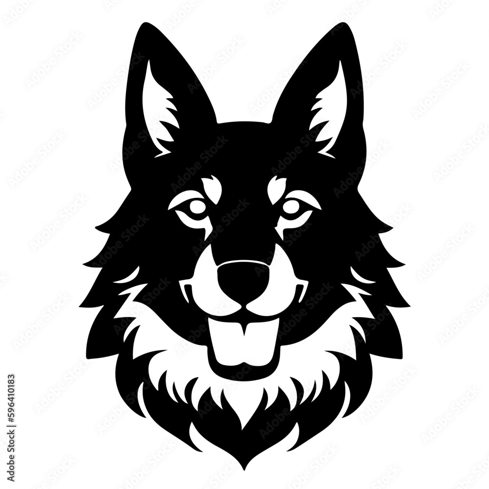 Vector illustration of a German Shepherd head isolated on a white background Vector illustration of a German Shepherd head isolated on a white background