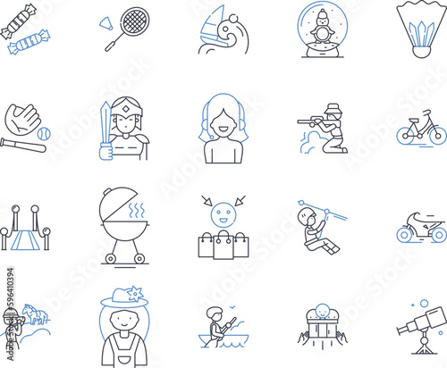 Hobby commerce line icons collection. Collectibles, Crafting, Knitting, Sewing, Painting, Drawing, Scrapbooking vector and linear illustration. Calligraphy,Quilting,Woodworking outline Generative AI