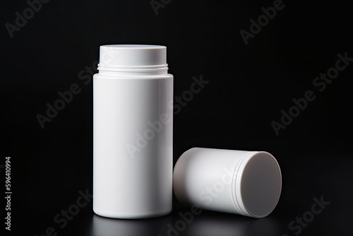 Blank plastic pill bottle, Generative AI