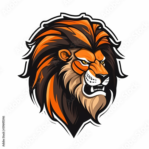 Lion Head Gaming Logo. Generative AI