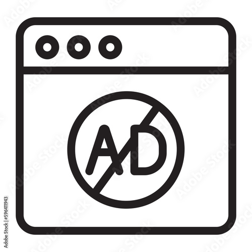 ad blocker line icon