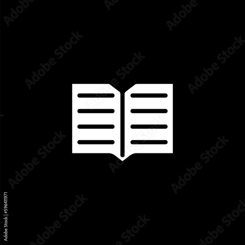Open book icon  solated on black background  © Jovana