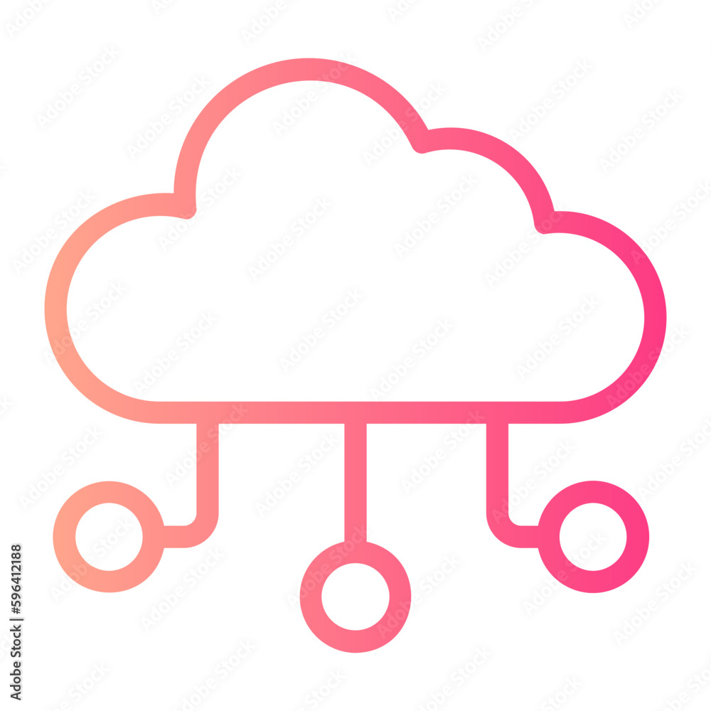 cloud computing gradient icon cloud computing gradient icon
