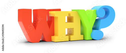 A 3d wordart creative component asset on transparent background with semi transparent shadow: WHY?