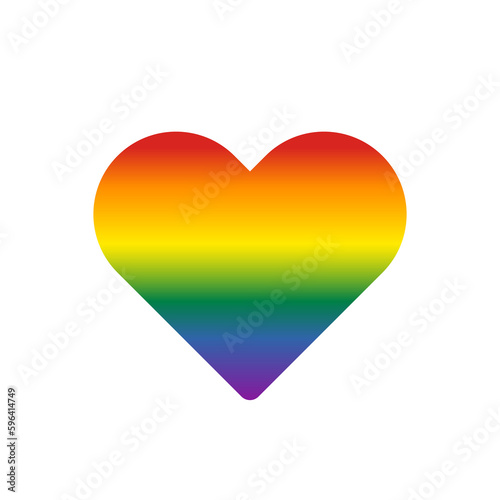 Heart shape with Pride flag Abstract gradient inside