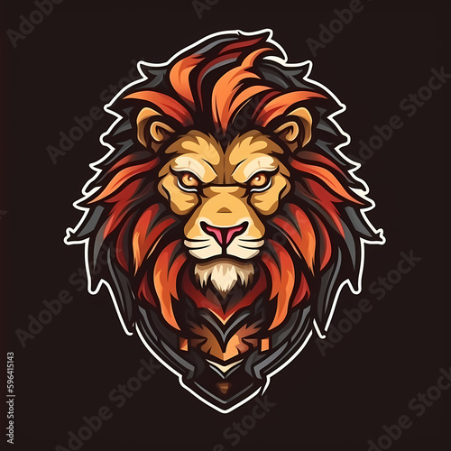 Lion Head Gaming Logo. Generative AI