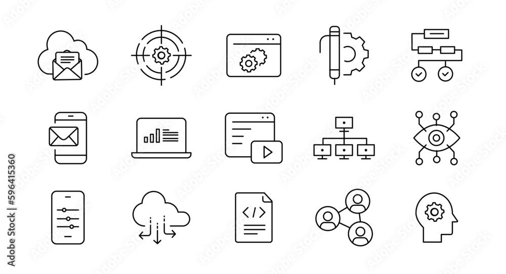 Development line icons Development line icons