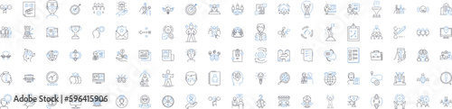 Company Success line icons collection. Growth, Profit, Innovation, Adaptability, Efficiency, Productivity, Leadership vector and linear illustration. Culture,Performance,Competitiveness Generative AI