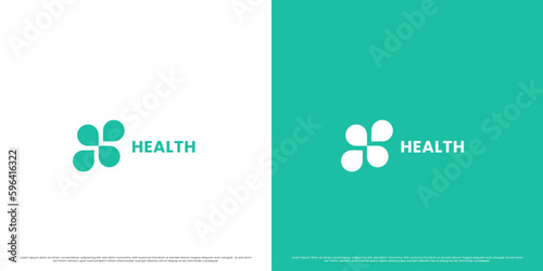 Modern health cross logo design illustration. crossed simple modern medical health clover leaf flat icon. Hospital clinic company design nurse doctor healthcare illness care help app web icon.