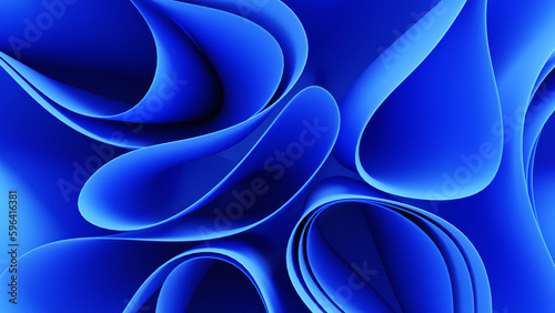 3d rendering. Abstract background with paper waves. modern wallpaper with blue wave crease