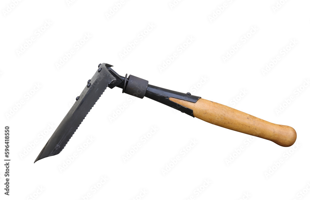 foldable military shovel isolated from background foldable military shovel isolated from background