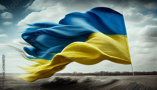 ukdraine flag concept in the wind