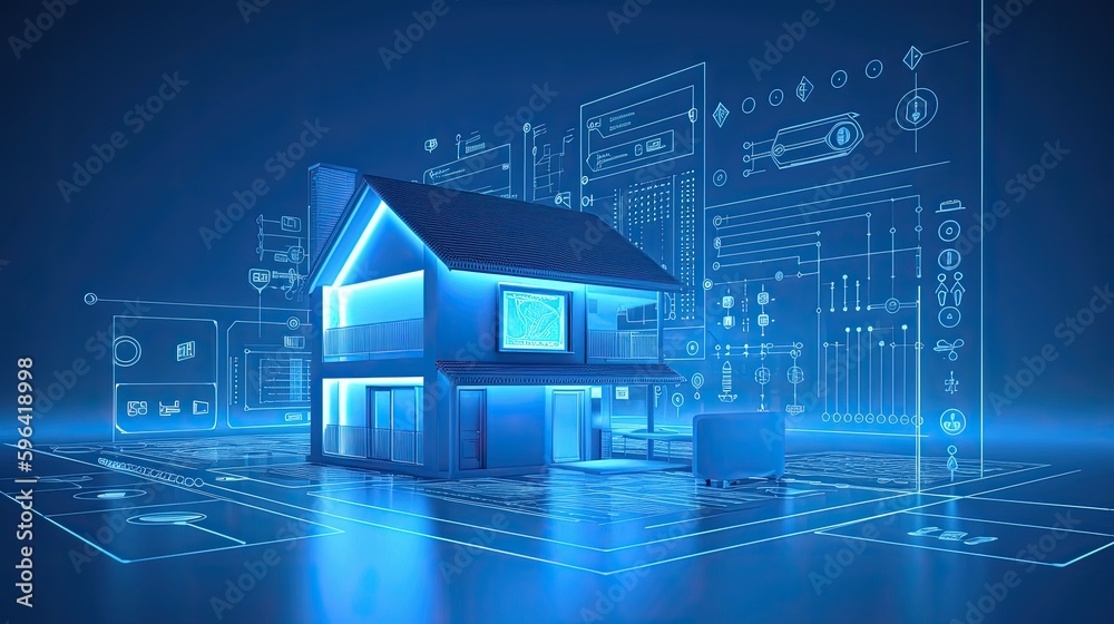 Modern smart home systems design. Generative AI Modern smart home systems design. Generative AI