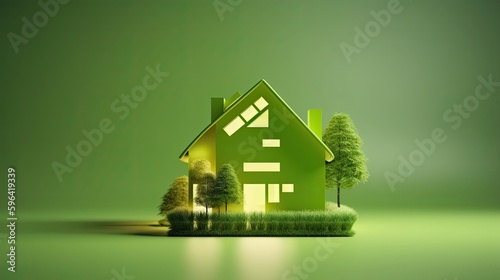 Modern smart home, energy efficiency. Generative AI