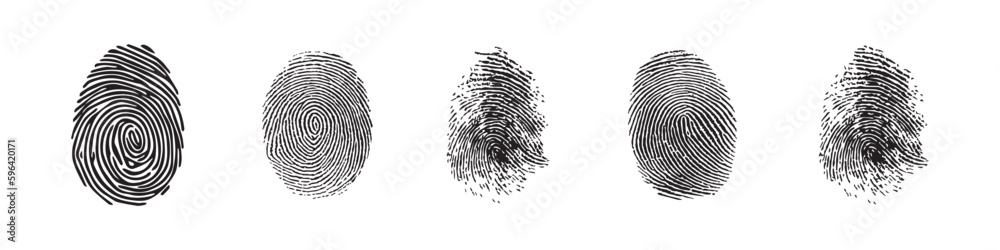 Set of fingerprints icons. Vector Illustration. Vector Graphic. EPS 10
