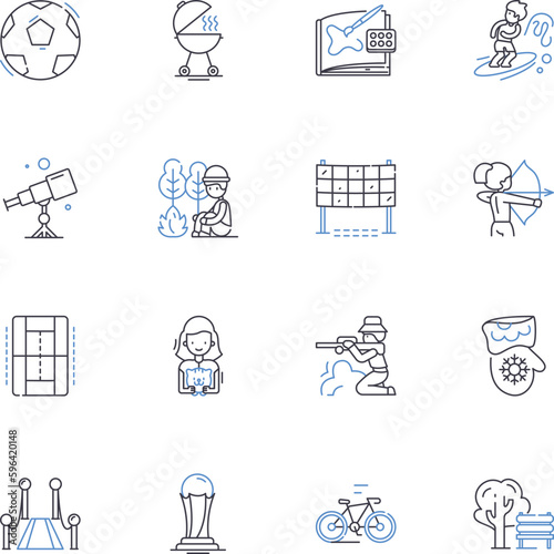 Training line icons collection. Education, Fitness, Development, Learning, Coaching, Workshop, Seminar vector and linear illustration. Instruction,Teaching,Skill outline signs set Generative AI