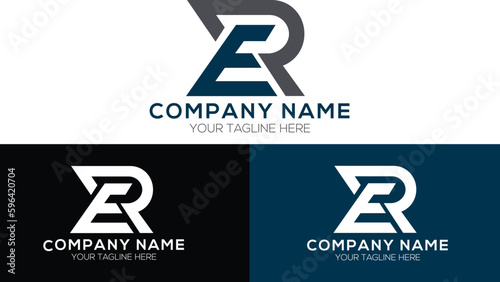 Initial ER Letter Logo Design vector illustration, ER logo isolated in background, calligraphy designs for logo 