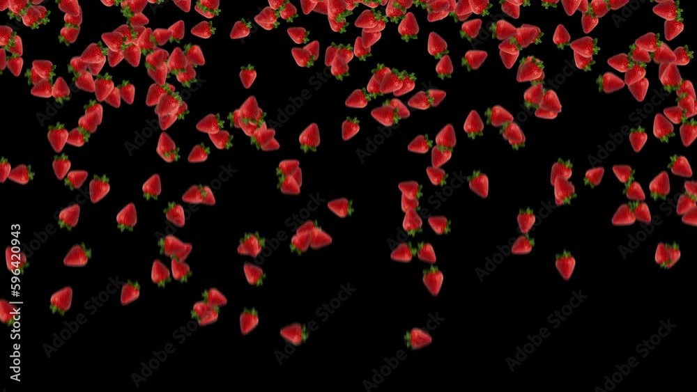 Strawberries Falling Animation Background Strawberries Falling Animation Background