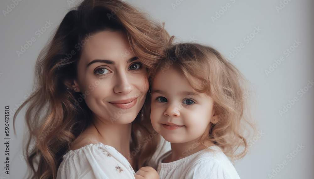 Single mom with her adorable young daughter, spending time together. Mom and daughter concept. Generative AI illustrations Single mom with her adorable young daughter, spending time together. Mom and daughter concept. Generative AI illustrations