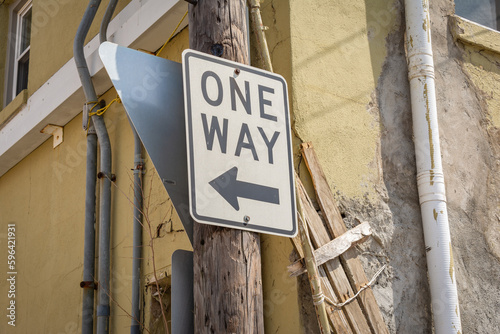 one way sign photo