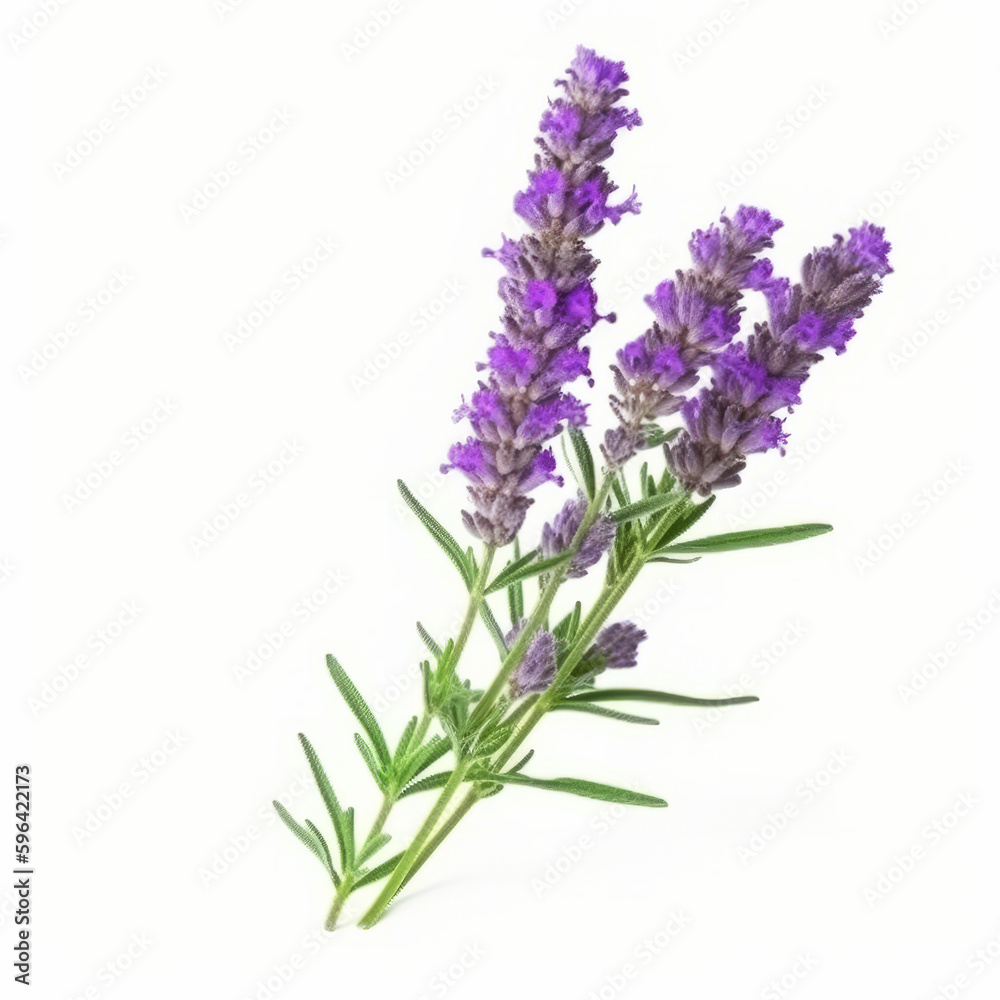 Lavender flower isolated. Illustration AI Generative Lavender flower isolated. Illustration AI Generative