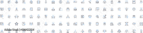 New venture line icons collection. Innovation, Revival, Opportunity, Discovery, Venture, Progression, Breakthrough vector and linear illustration. Initiation,Ambition,Piering outline Generative AI