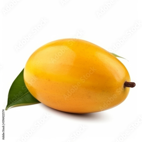 Yellow ripe mango. Illustration AI Generative.
