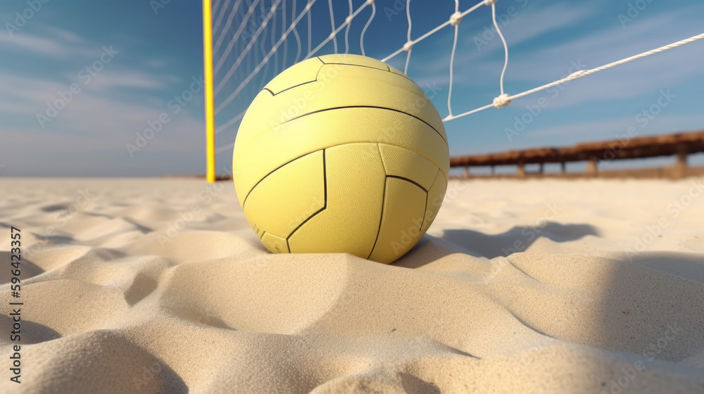 Beach volleyball. Illustration AI Generative.
