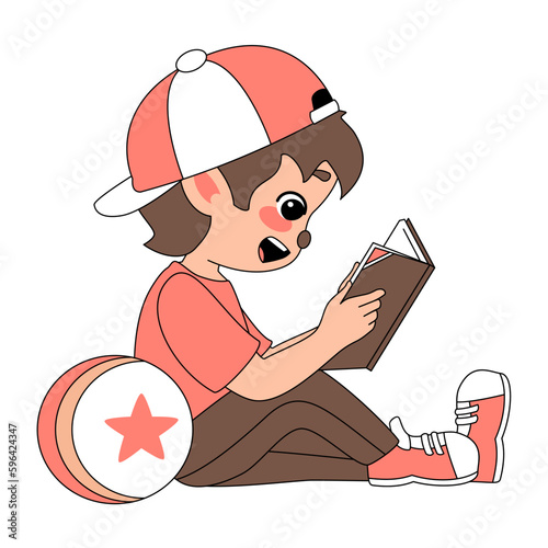 Cute Child Reading The Book